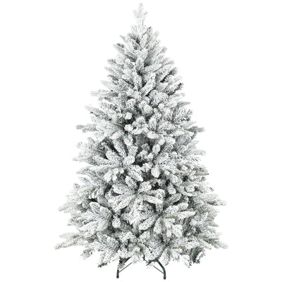 Árbol de Navidad nevado de 150 cm sobre fondo blanco