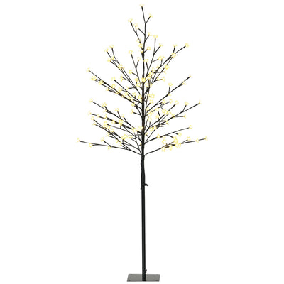 Árbol de flor de cerezo de 150 cm con 150 luces LED sobre fondo blanco