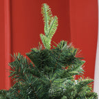 Parte superior del árbol sobre una pared roja
