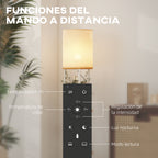 Funciones del mando a distancia de la lámpara de pie