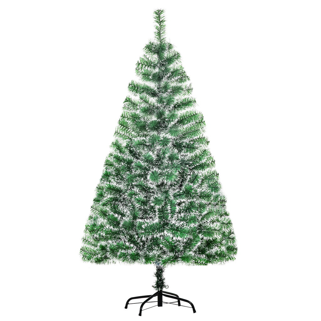 Árbol de Navidad nevado de 150 cm sobre fondo blanco