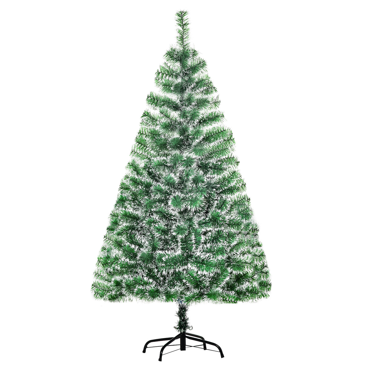 Árbol de Navidad nevado de 150 cm sobre fondo blanco