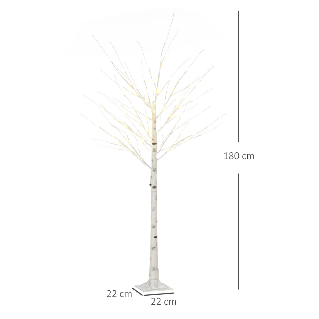 Medidas del árbol de abedul: 180 cm de alto y base de 22 × 22 cm