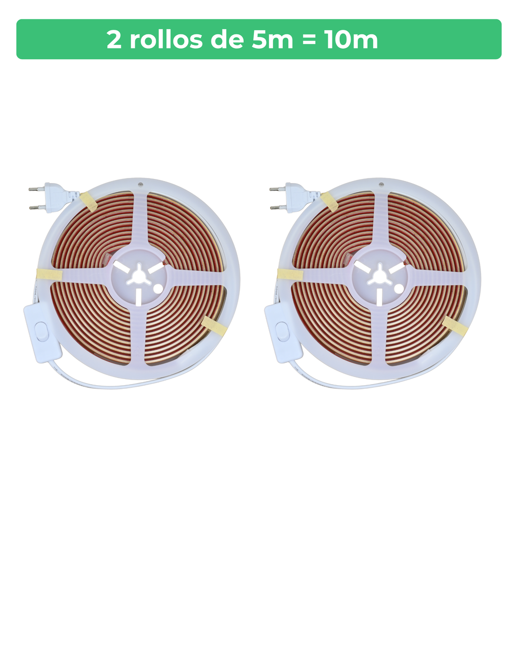 Pack de 2 rollos de 5 metros de tira LED COB ALUMAR, 10 metros en total