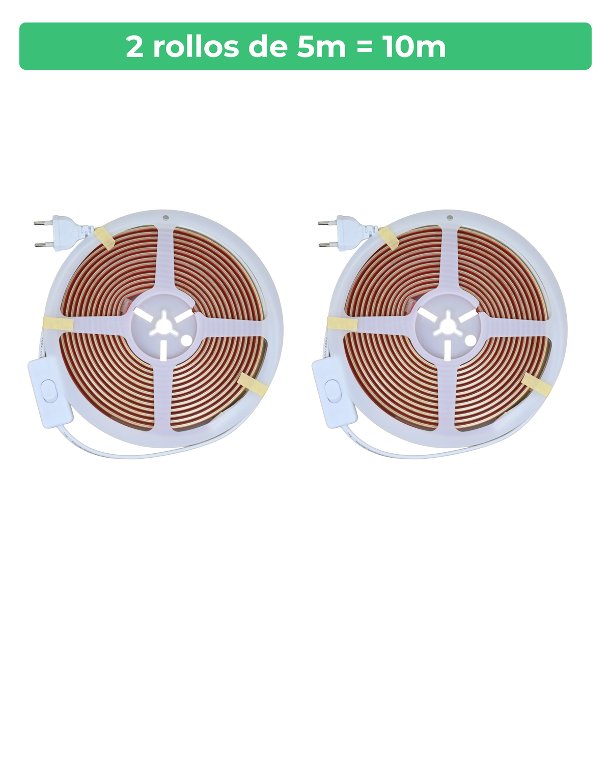 Pack de 2 rollos de 5 metros de tira LED COB ALUMAR, 10 metros en total