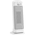Calefactor eléctrico blanco de 2000 W con 4 modos sobre fondo blanco
