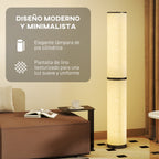 Diseño moderno y minimalista con pantalla de lino texturizado que difunde una luz suave y uniforme