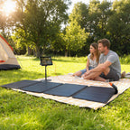 Panel solar en un camping