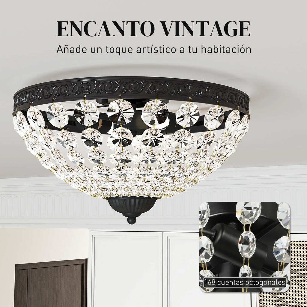 Encanto vintage: plafón con cuentas de cristal
