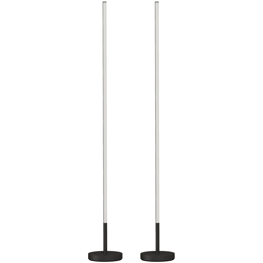 Set de 2 lámparas de pie de esquina LED negras de 150 cm con interruptor de pedal