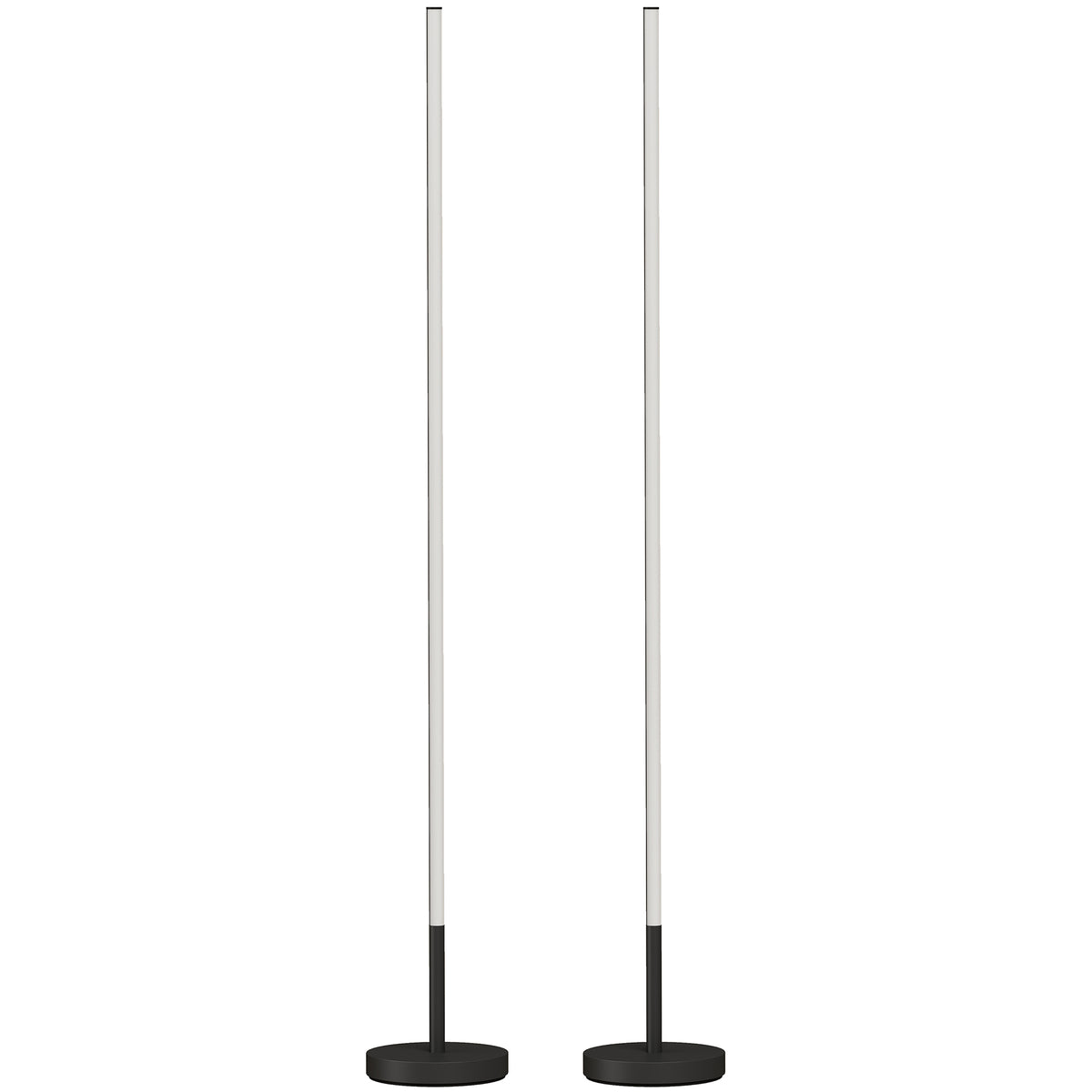 Set de 2 lámparas de pie de esquina LED negras de 150 cm con interruptor de pedal