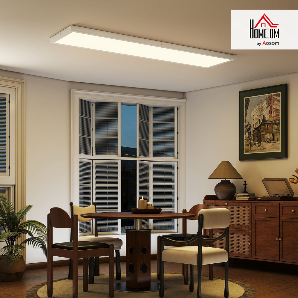Plafón LED de techo en un comedor con mesa