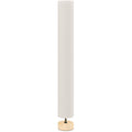 Lámpara de pie de lino beige con 2 luces E27 e interruptor de pedal