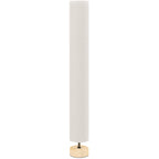 Lámpara de pie de lino beige con 2 luces E27 e interruptor de pedal