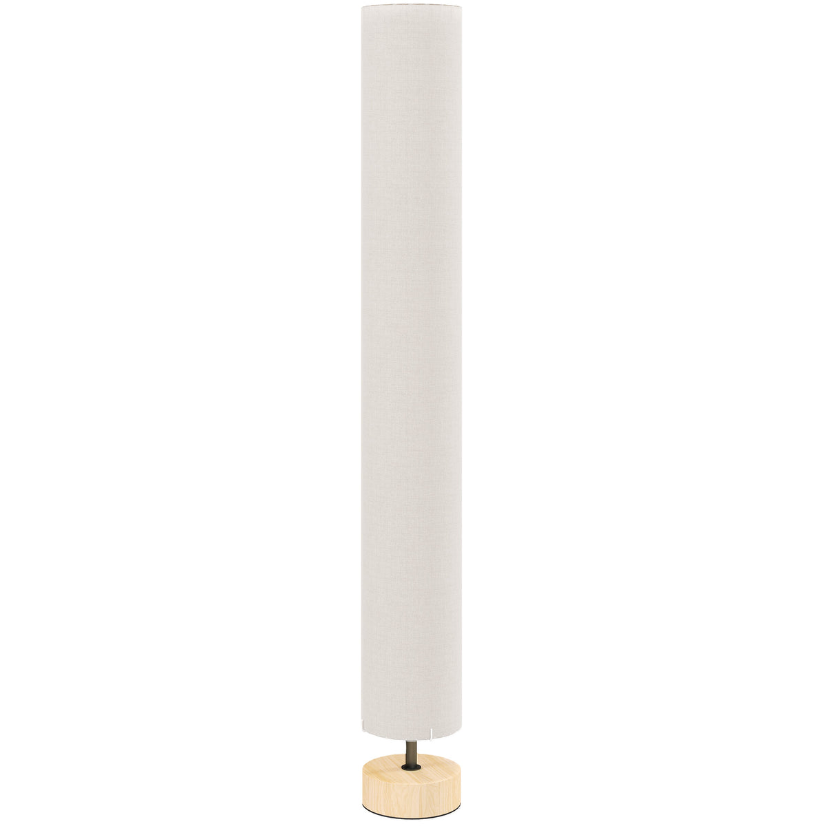 Lámpara de pie de lino beige con 2 luces E27 e interruptor de pedal