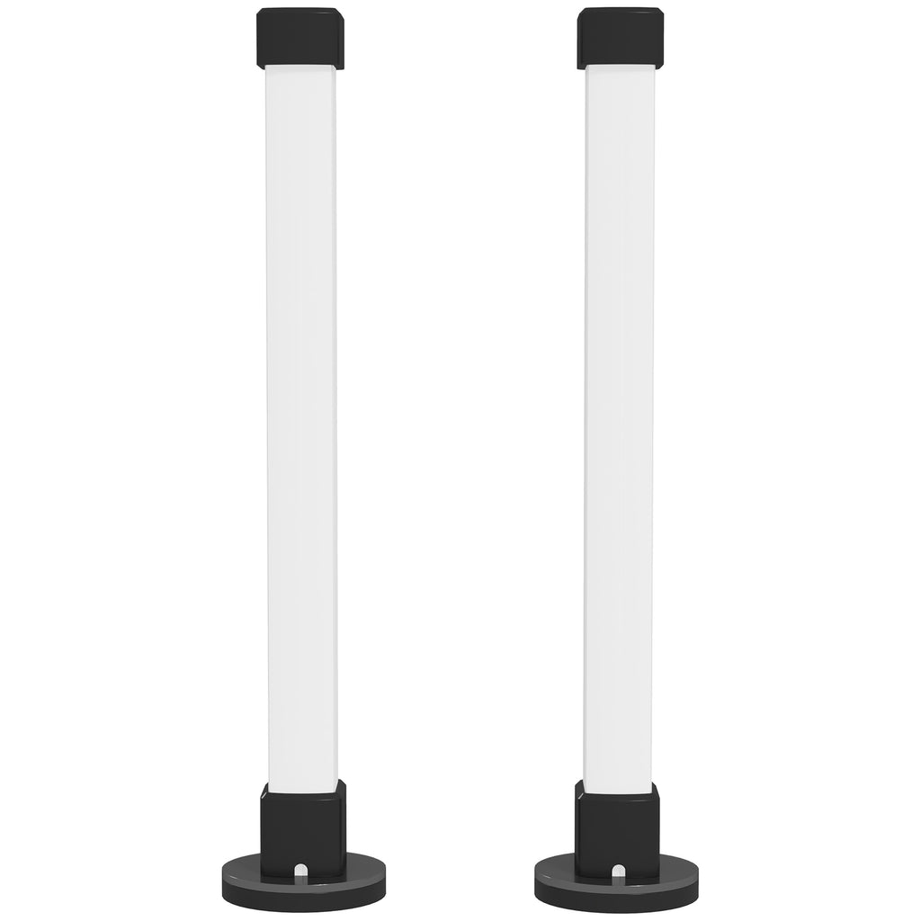 Conjunto de 2 lámparas de mesa LED blancas de barra sobre fondo blanco