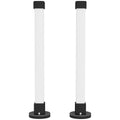 Conjunto de 2 lámparas de mesa LED blancas de barra sobre fondo blanco