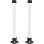 Conjunto de 2 lámparas de mesa LED blancas de barra sobre fondo blanco