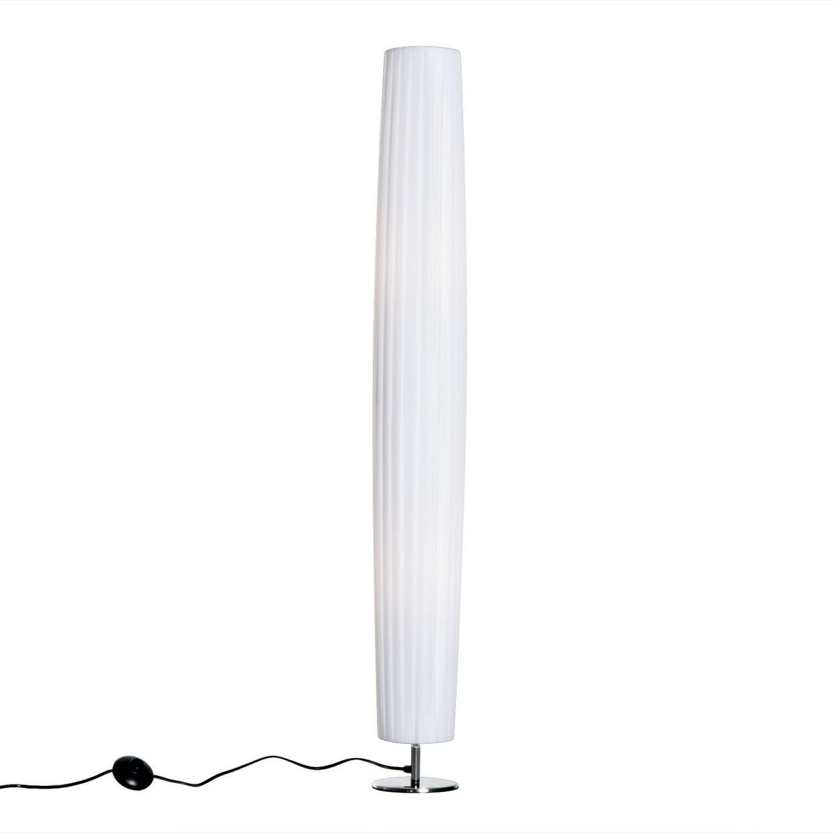 Lámpara de pie blanca de 2 luces E27 con pantalla de tela y base de acero inoxidable