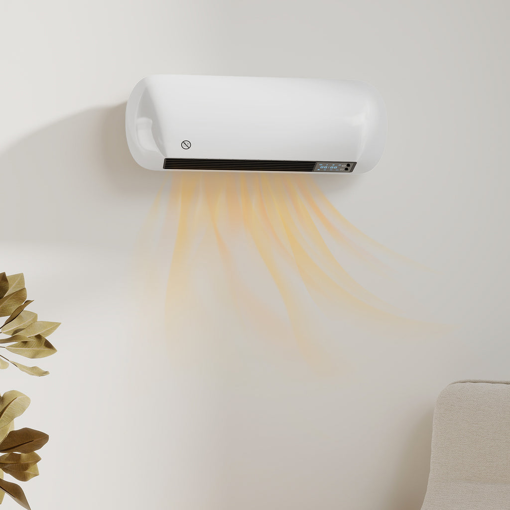 Calefactor de pared blanco con mando a distancia