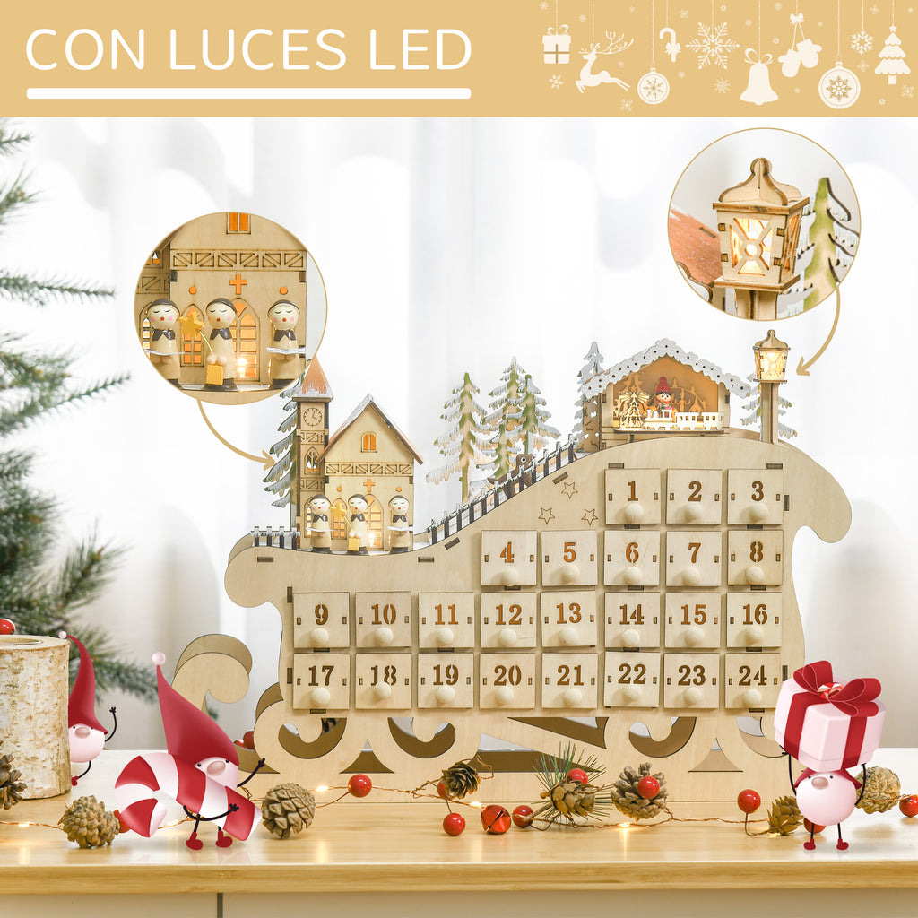 Calendario 2 en 1 con decoración navideña en la parte superior