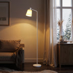 Lámpara de pie LED blanca con pantalla giratoria, vista 8