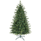 Abeto de Navidad realista verde de 180 cm, vista de frente sobre fondo blanco