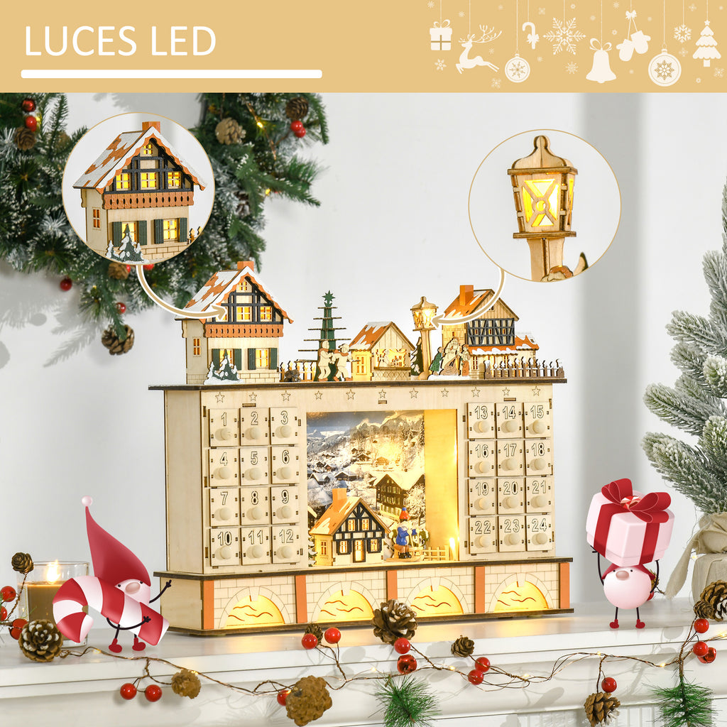 Calendario 2 en 1 de decoración navideña