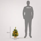 Tamaño del árbol de 60 cm comparado con una persona de 180 cm