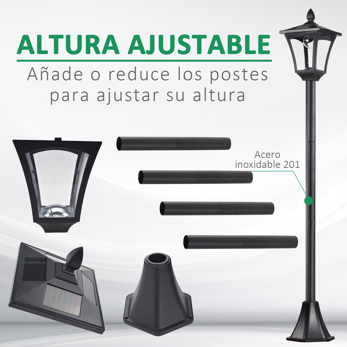 Poste de acero inoxidable resistente