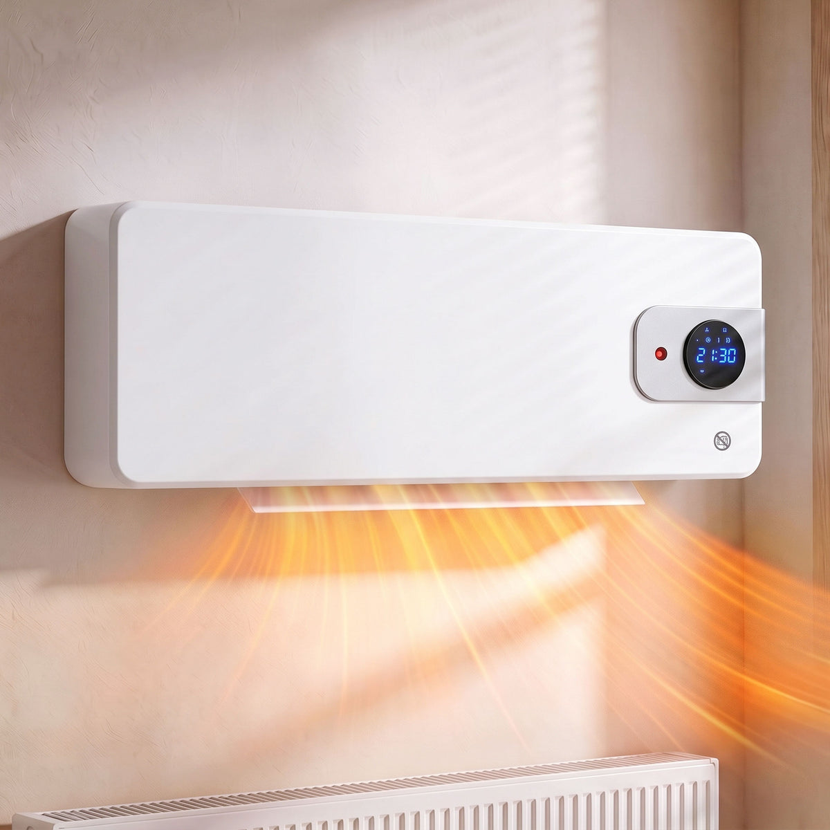 Calefactor de pared con WiFi en un salón
