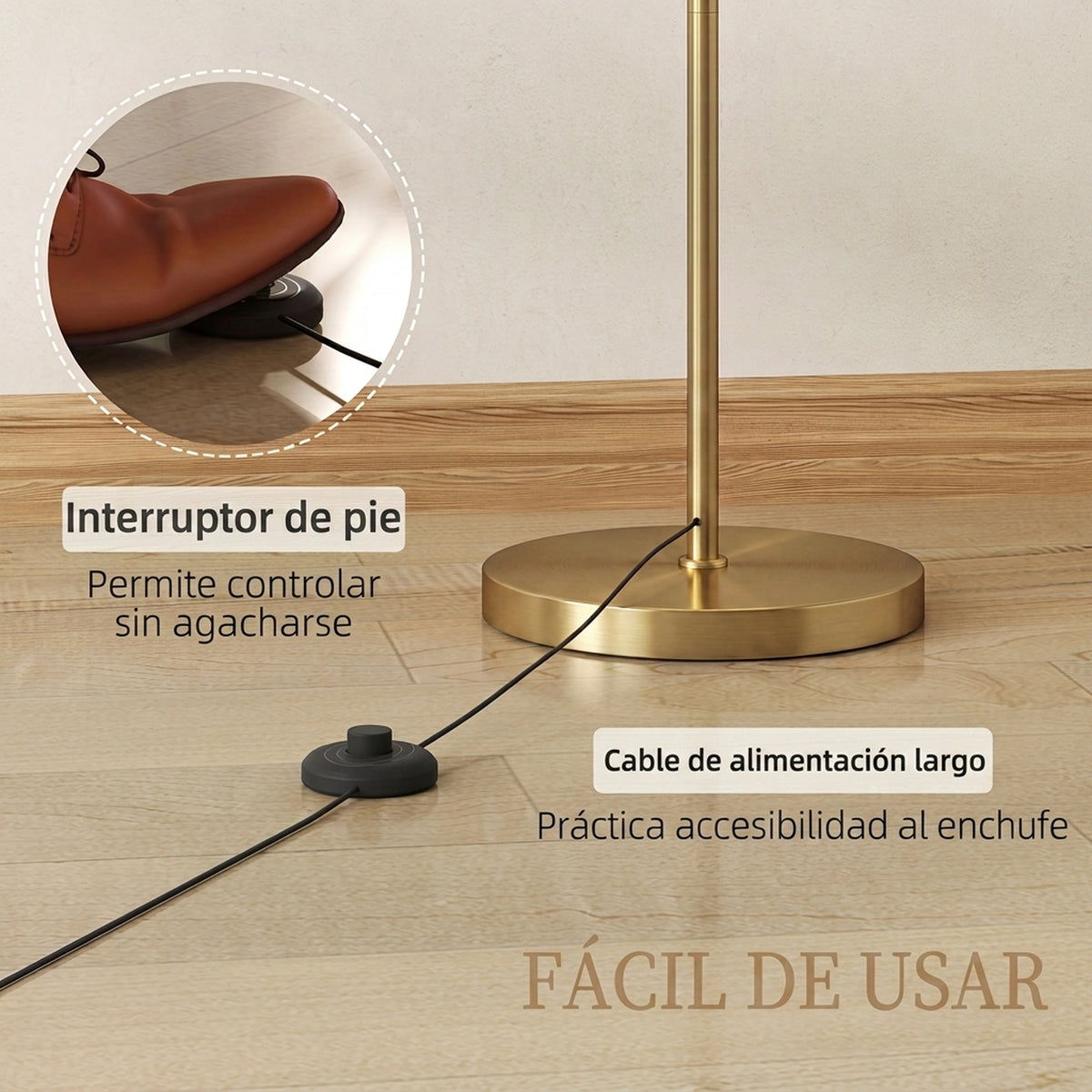 Mando a distancia magnético fijado al mástil de la lámpara