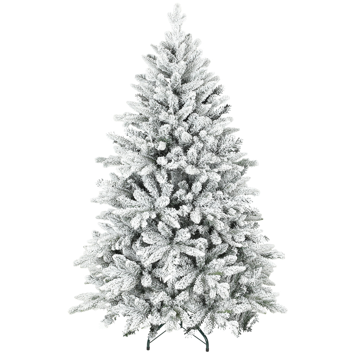 Árbol de Navidad nevado de 150 cm sobre fondo blanco