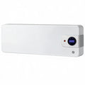 Calefactor eléctrico de pared blanco con WiFi sobre fondo blanco
