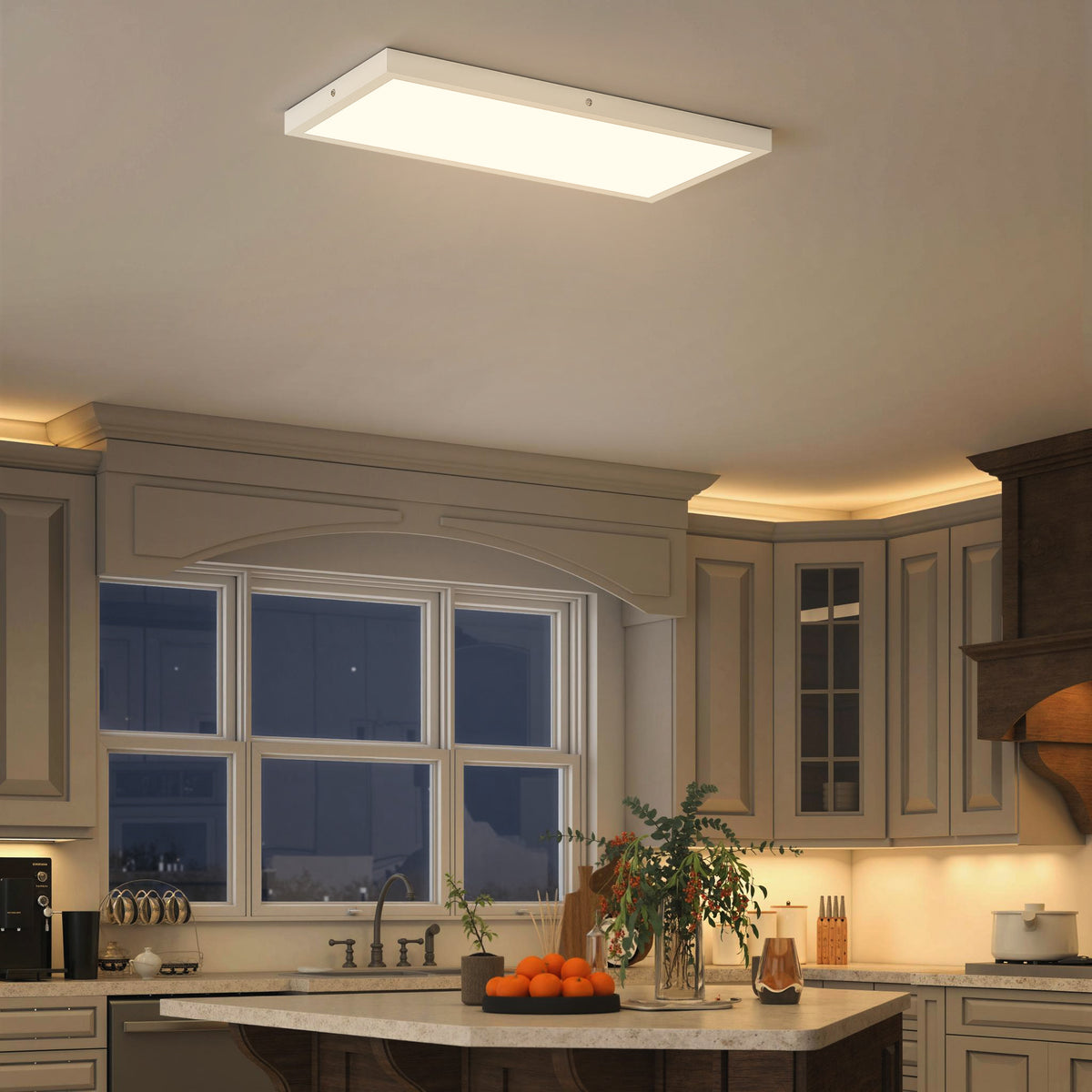 Plafón LED de techo en una cocina