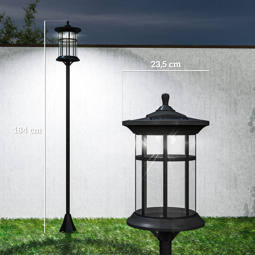 Medidas de la farola solar: 23,5 × 23,5 × 184 cm
