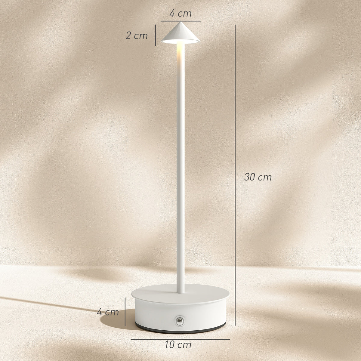 Medidas de la lámpara de mesa: Ø 10 cm y 30 cm de alto