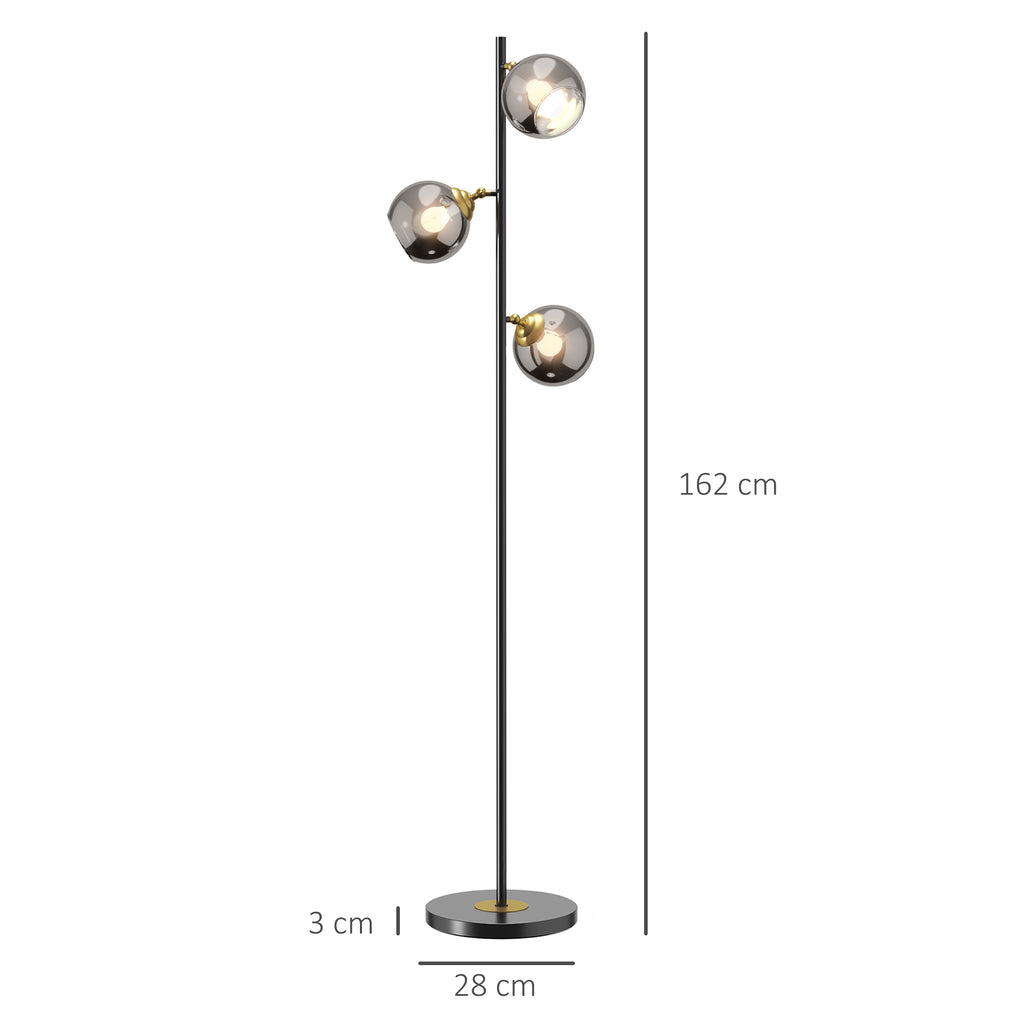 Medidas de la lámpara de pie: 162 cm de alto y base de 28 cm de diámetro