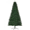 Abeto de Navidad artificial verde de 240 cm con base de acero, vista frontal sobre fondo blanco