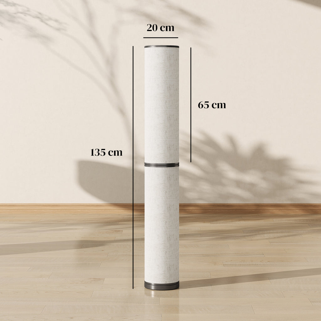 Medidas de la lámpara de pie: 135 cm de alto, pantalla de 63 cm y 20 cm de diámetro