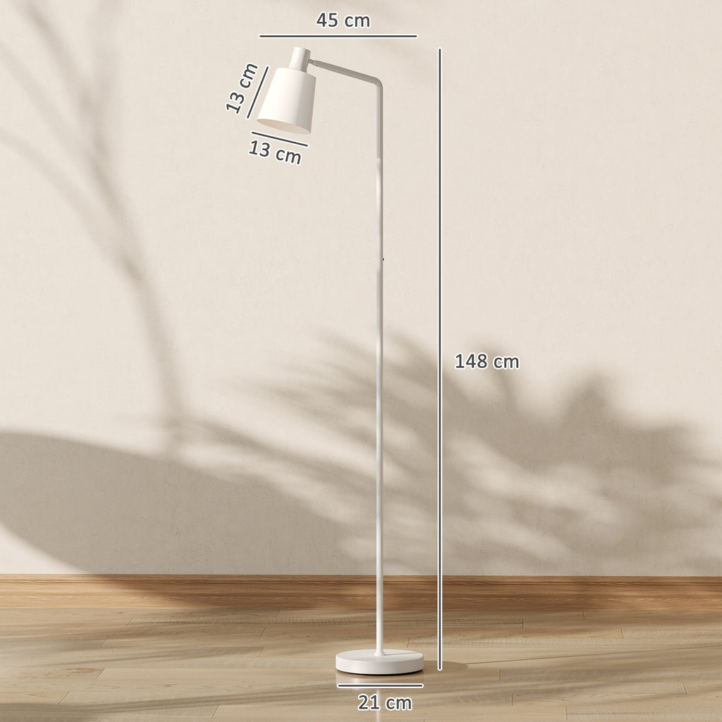Lámpara de pie LED blanca con pantalla giratoria, vista 3
