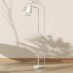 Lámpara de pie LED blanca con pantalla giratoria, vista 3