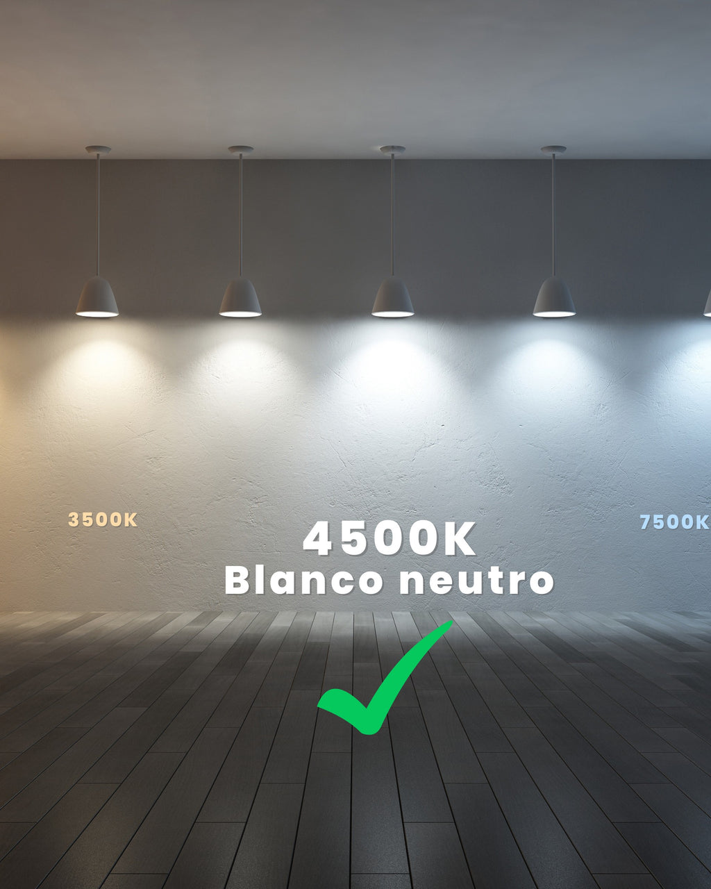 Escala de temperatura de color con la bombilla LED GU10 ALUMAR en 4500K Blanco neutro