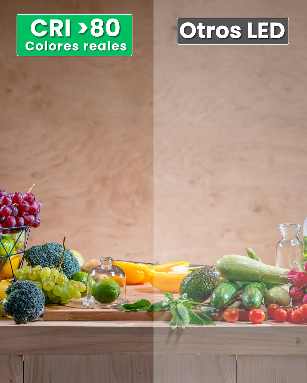 Bombilla LED GU10 6500K ALUMAR con CRI>80: colores reales en los objetos iluminados