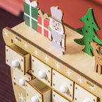 Calendario de Adviento en una estantería