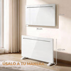 Medidas del calefactor: 70 × 21,5 × 43,5 cm