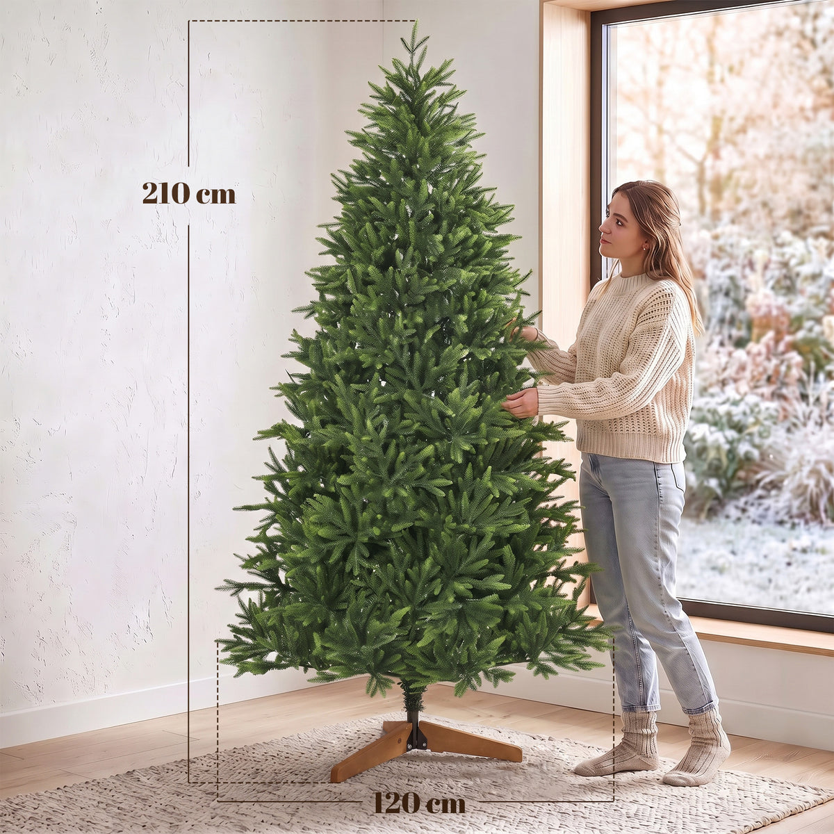 Medidas del árbol: 210 cm de alto y 120 cm de ancho