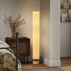 Lámpara de pie de lino beige con 2 luces E27, vista 2