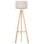 Lámpara de pie trípode con pantalla beige, vista 10