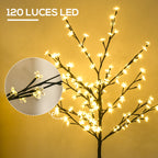 120 luces LED blancas decoradas con flor de cerezo